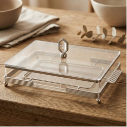 Acrylic & Metal Rectangular Serving Platter Large